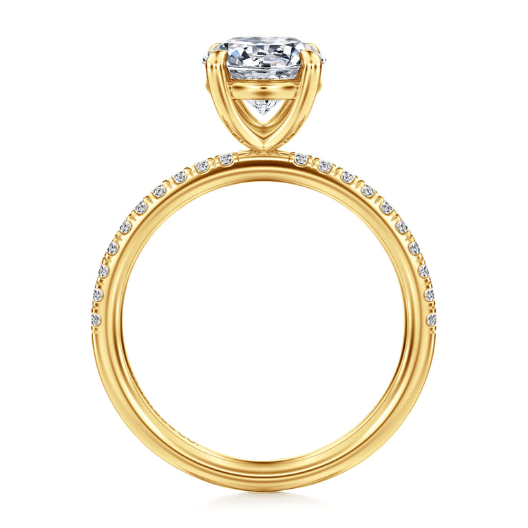 Twain - 18K Yellow Gold Round Diamond Engagement Ring - 0.2 ct - Shot 2