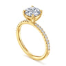 Twain - 18K Yellow Gold Round Diamond Engagement Ring - 0.2 ct