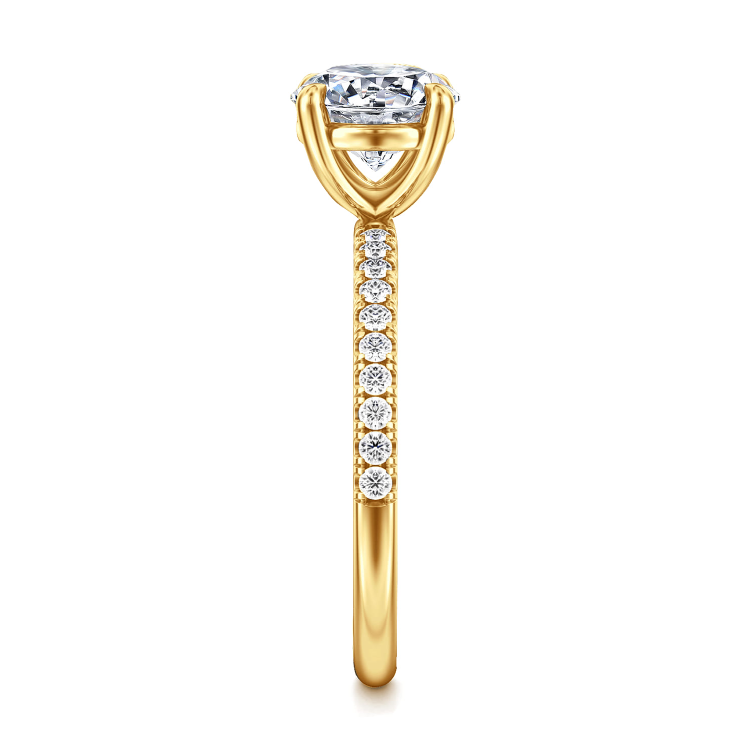 Twain - 18K Yellow Gold Round Diamond Engagement Ring - 0.2 ct - Shot 4