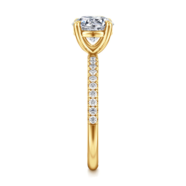 Twain - 18K Yellow Gold Round Diamond Engagement Ring - 0.2 ct - Shot 4