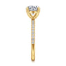 Twain - 18K Yellow Gold Round Diamond Engagement Ring - 0.2 ct