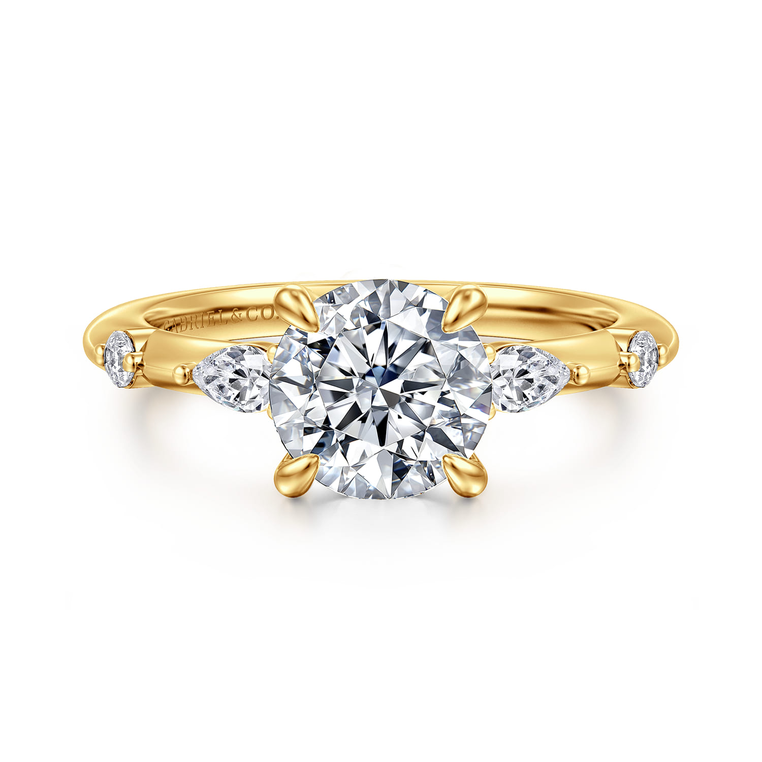 Carinna - 18K Yellow Gold Round Diamond Engagement Ring - 0.23 ct - Shot 1