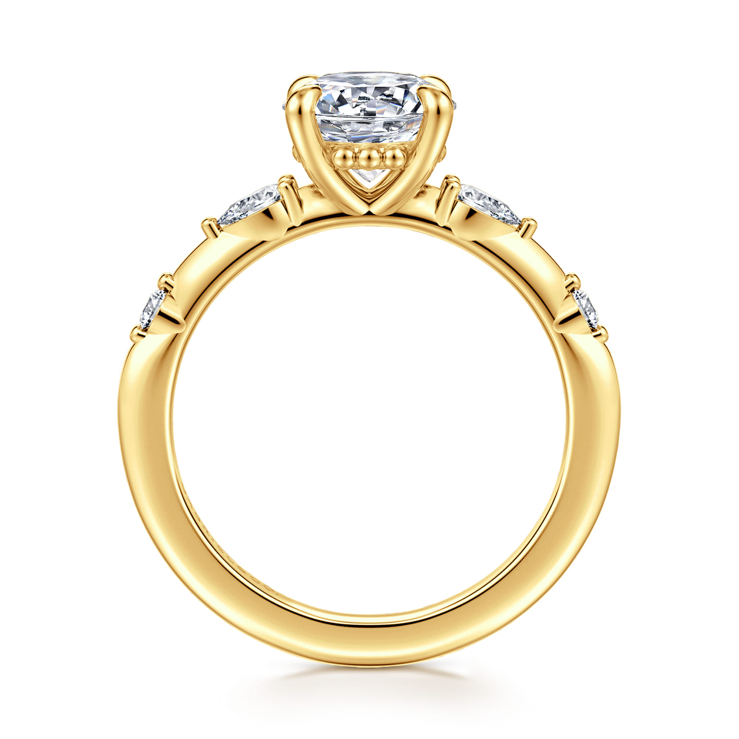 Carinna - 18K Yellow Gold Round Diamond Engagement Ring - 0.23 ct - Shot 2