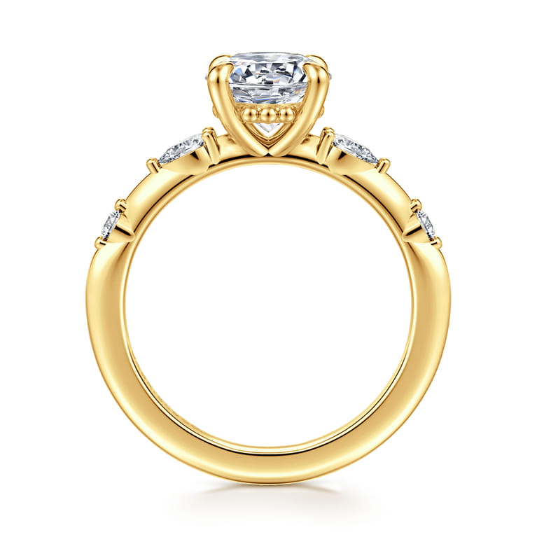 Carinna - 18K Yellow Gold Round Diamond Engagement Ring - 0.23 ct - Shot 2