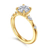 Carinna - 18K Yellow Gold Round Diamond Engagement Ring - 0.23 ct