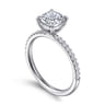 Twain - Platinum Cushion Cut Diamond Engagement Ring - 0.2 ct