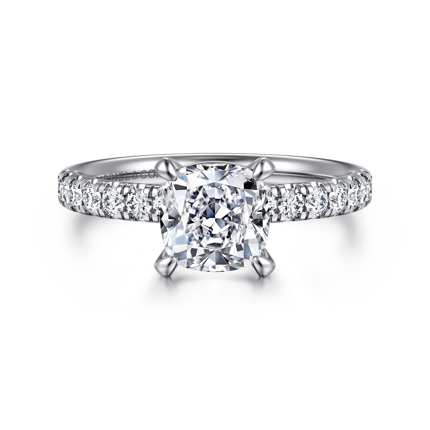 Winslow - Platinum Cushion Cut Diamond Engagement Ring - 0.35 ct - Shot 1