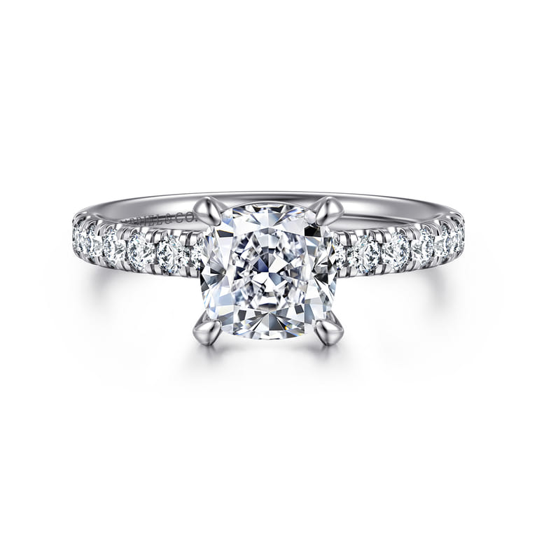 Winslow - Platinum Cushion Cut Diamond Engagement Ring - 0.35 ct - Shot 1