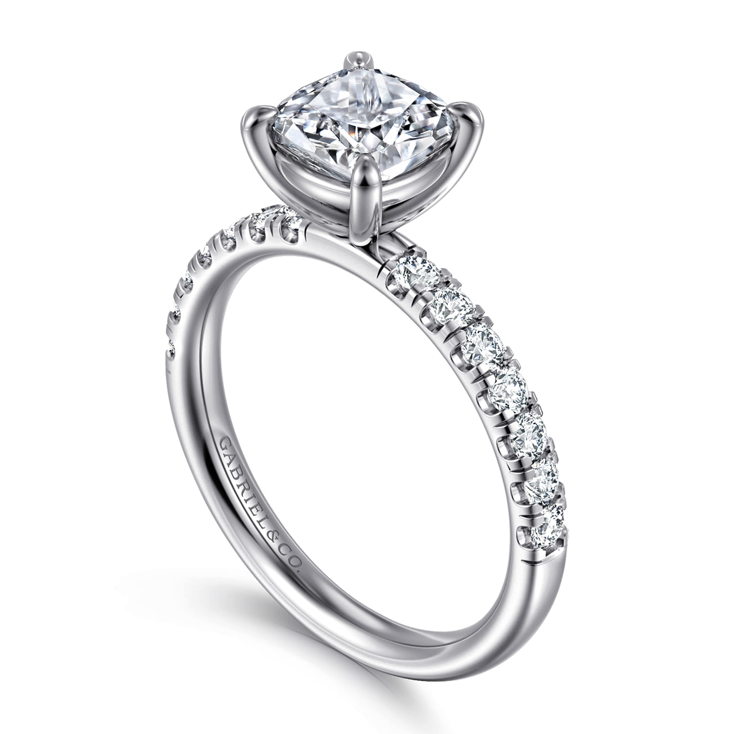 Winslow - Platinum Cushion Cut Diamond Engagement Ring - 0.35 ct - Shot 3