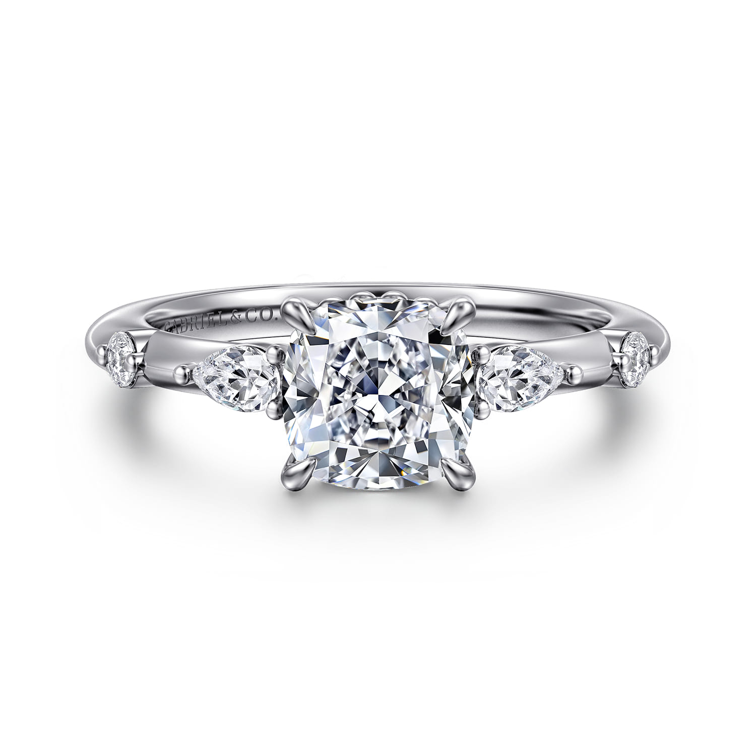 Carinna - Platinum Cushion Cut Diamond Engagement Ring - 0.23 ct - Shot 1