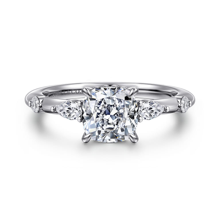 Carinna - Platinum Cushion Cut Diamond Engagement Ring - 0.23 ct - Shot 1