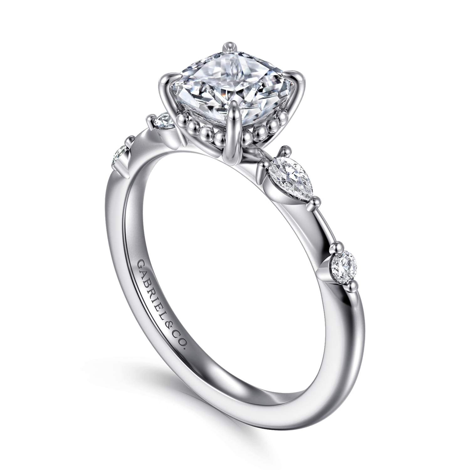 Carinna - Platinum Cushion Cut Diamond Engagement Ring - 0.23 ct - Shot 3