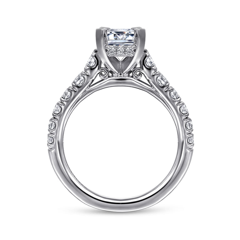 Piper - Platinum Emerald Cut Diamond Engagement Ring - 0.78 ct - Shot 2