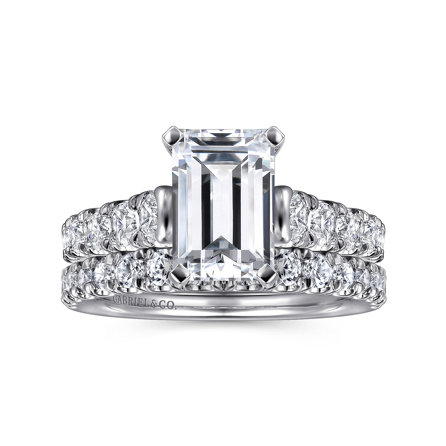 Piper - Platinum Emerald Cut Diamond Engagement Ring - 0.78 ct - Shot 4