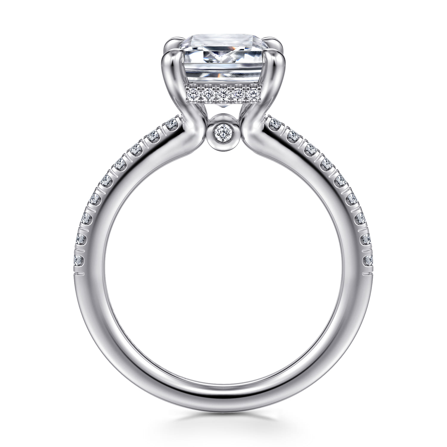 Broderick - Platinum Emerald Cut Diamond Engagement Ring - 0.28 ct - Shot 2