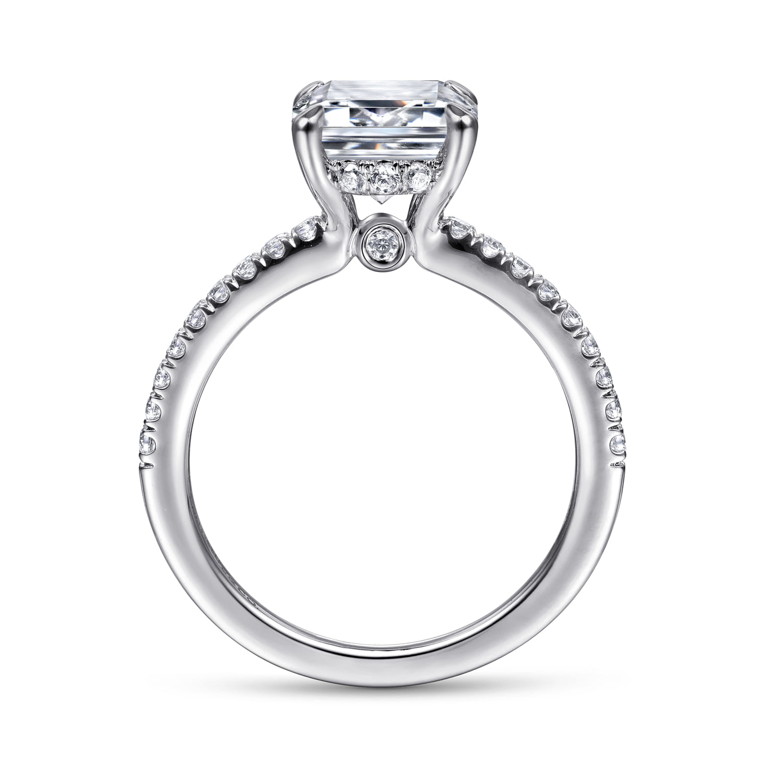 Broderick - Platinum Emerald Cut Diamond Engagement Ring - 0.31 ct - Shot 2