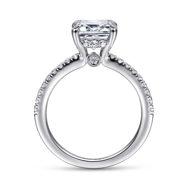 Broderick - Platinum Emerald Cut Diamond Engagement Ring - 0.31 ct - Shot 2