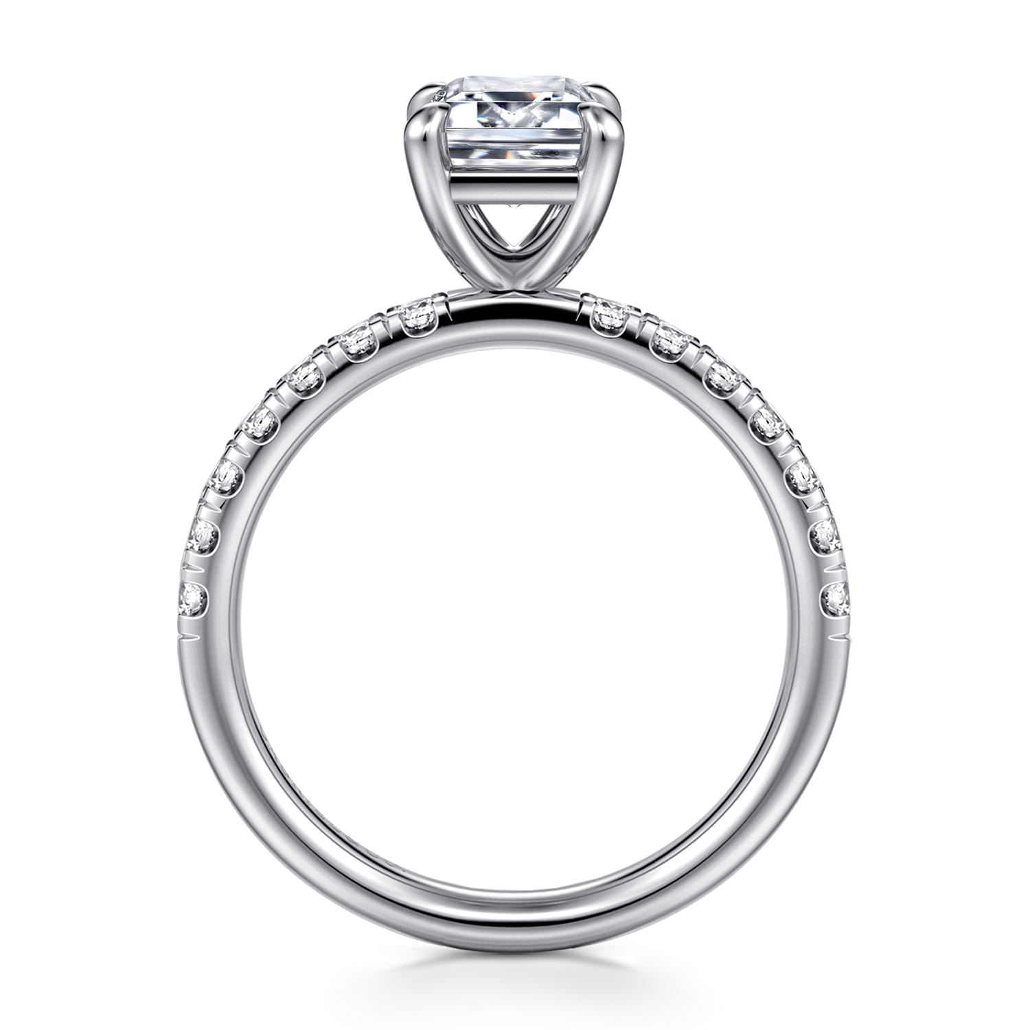 Winslow - Platinum Emerald Cut Diamond Engagement Ring - 0.35 ct - Shot 2