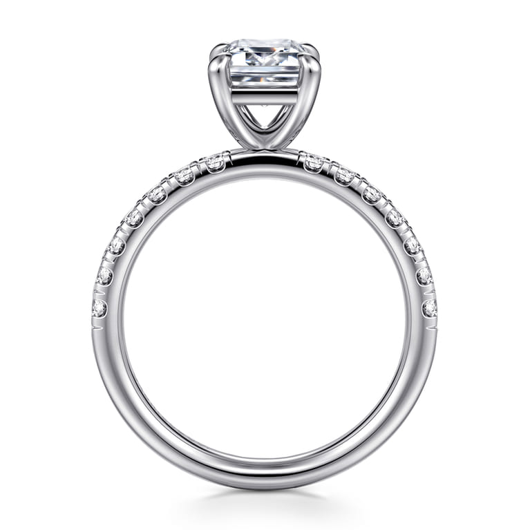Winslow - Platinum Emerald Cut Diamond Engagement Ring - 0.35 ct - Shot 2