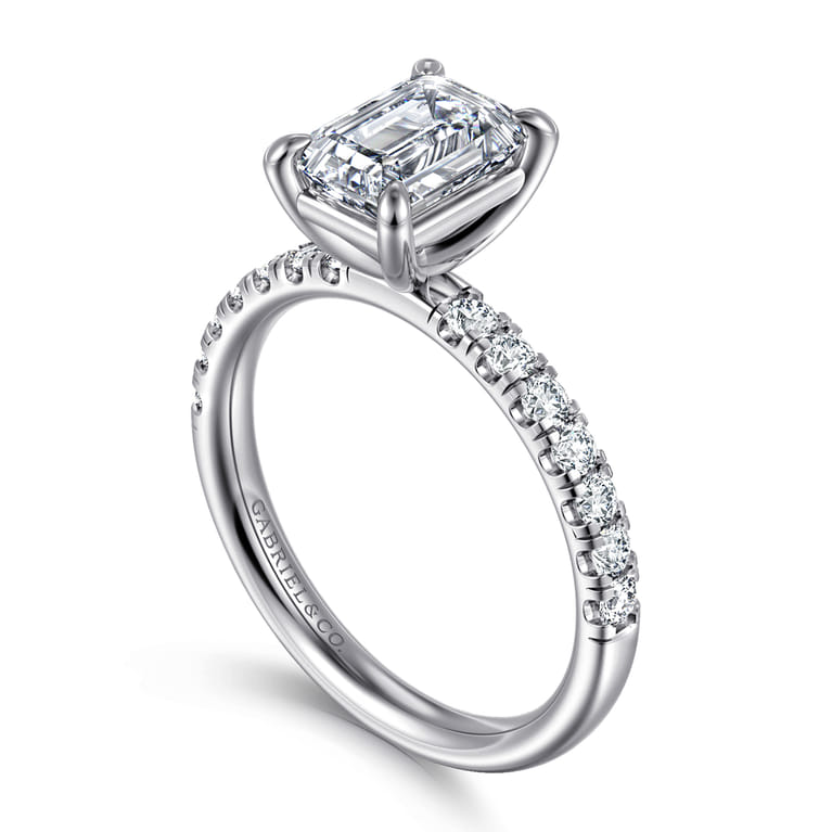 Winslow - Platinum Emerald Cut Diamond Engagement Ring - 0.35 ct - Shot 3