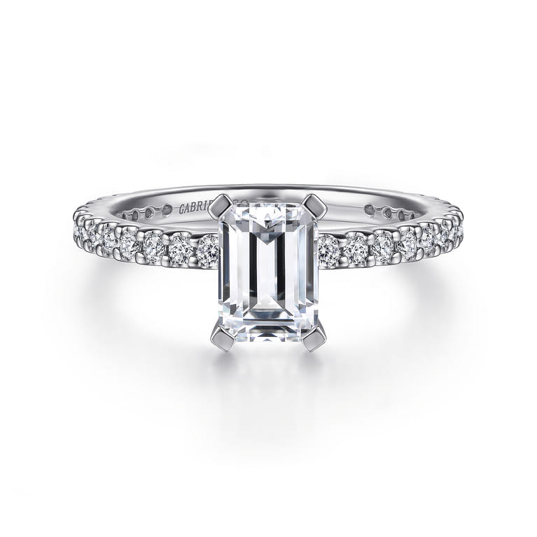 Logan - Platinum Emerald Cut Diamond Engagement Ring - 0.36 ct - Shot 1