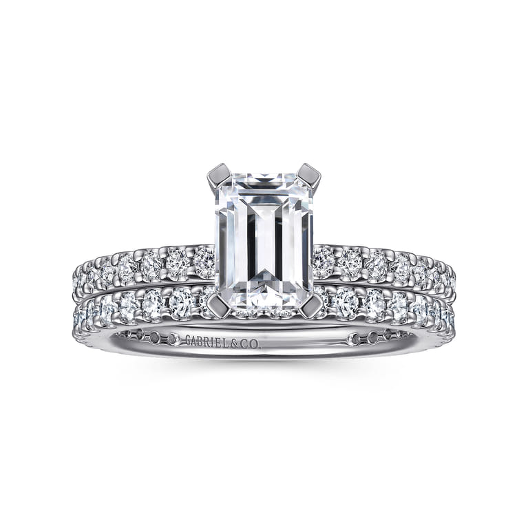 Logan - Platinum Emerald Cut Diamond Engagement Ring - 0.36 ct - Shot 4
