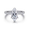 Twain - Platinum Marquise Shape Diamond Engagement Ring - 0.2 ct