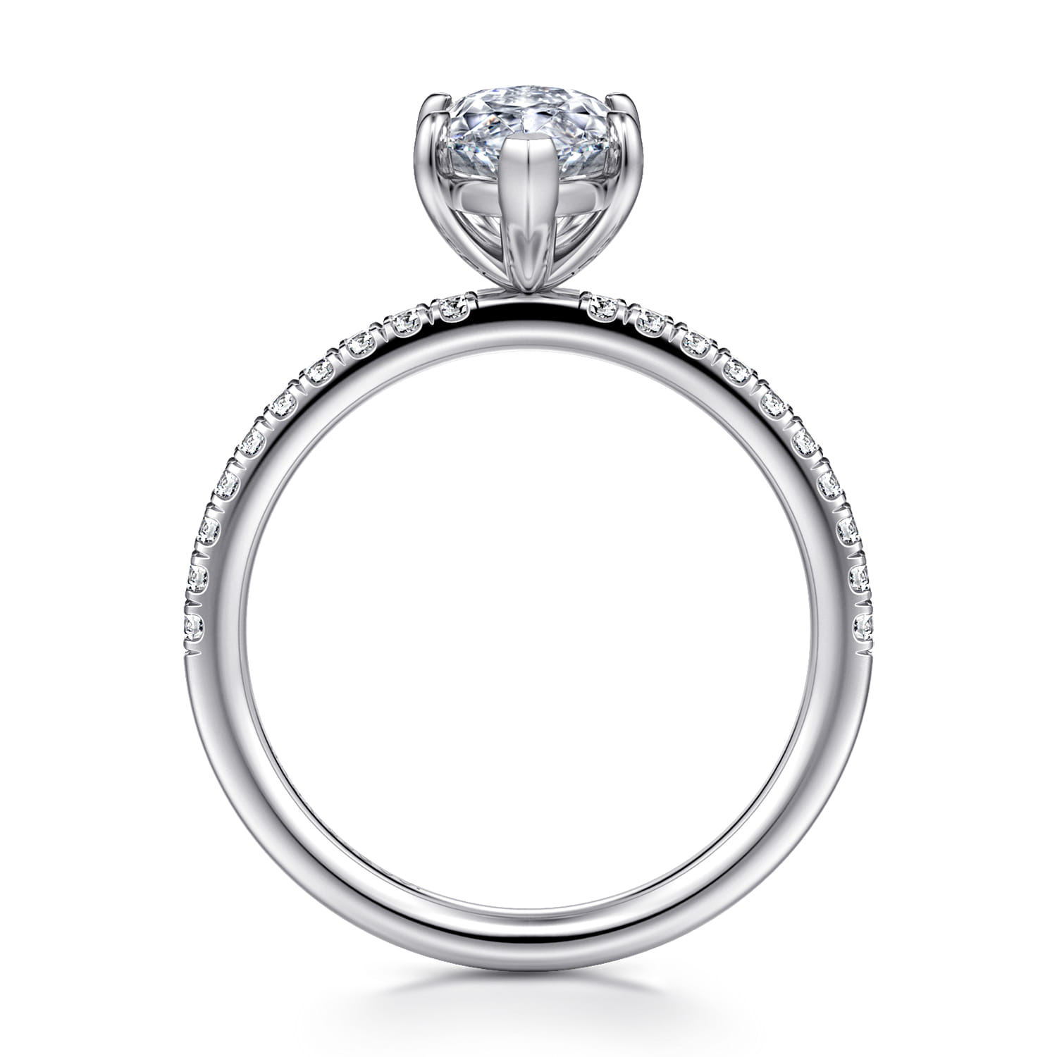 Twain - Platinum Marquise Shape Diamond Engagement Ring - 0.2 ct - Shot 2