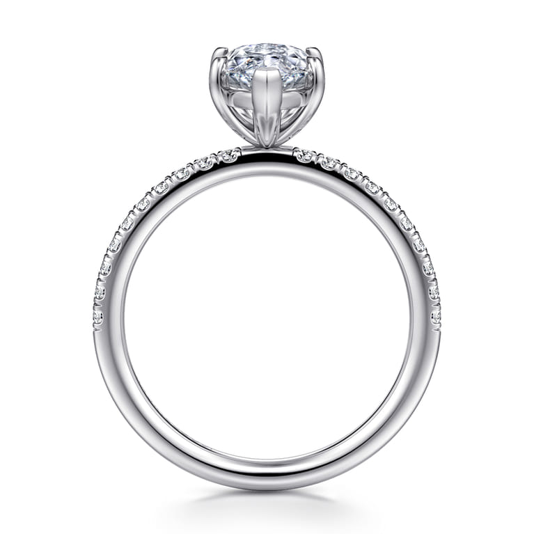 Twain - Platinum Marquise Shape Diamond Engagement Ring - 0.2 ct - Shot 2