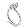 Twain - Platinum Marquise Shape Diamond Engagement Ring - 0.2 ct