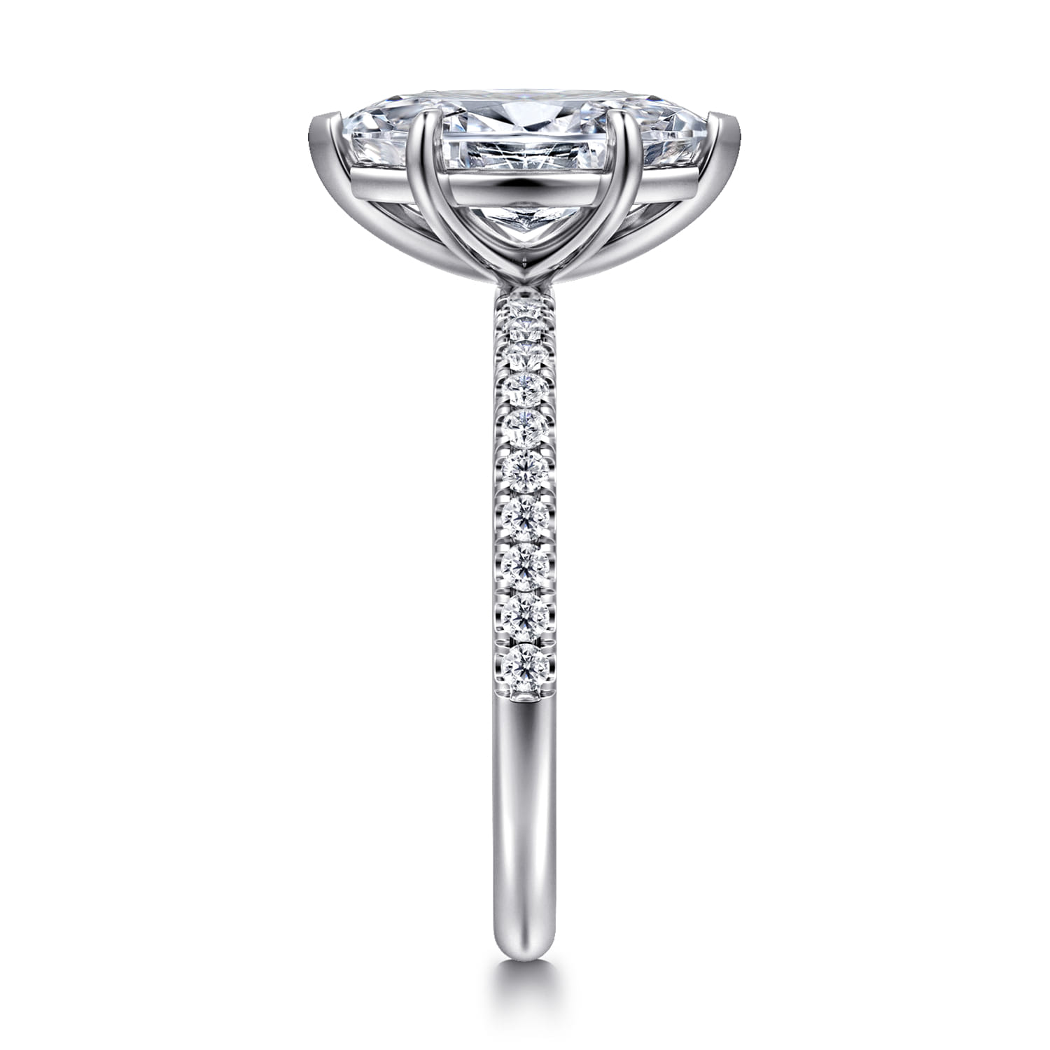 Twain - Platinum Marquise Shape Diamond Engagement Ring - 0.2 ct - Shot 4