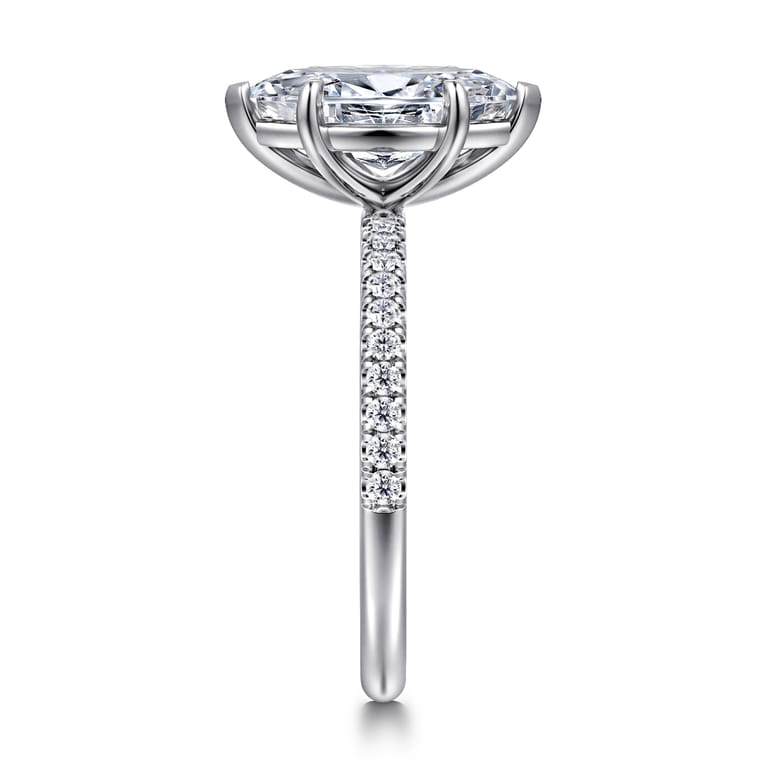 Twain - Platinum Marquise Shape Diamond Engagement Ring - 0.2 ct - Shot 4