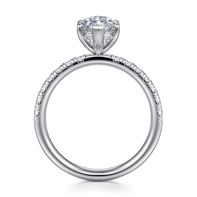 Winslow - Platinum Marquise Shape Diamond Engagement Ring - 0.35 ct - Shot 2
