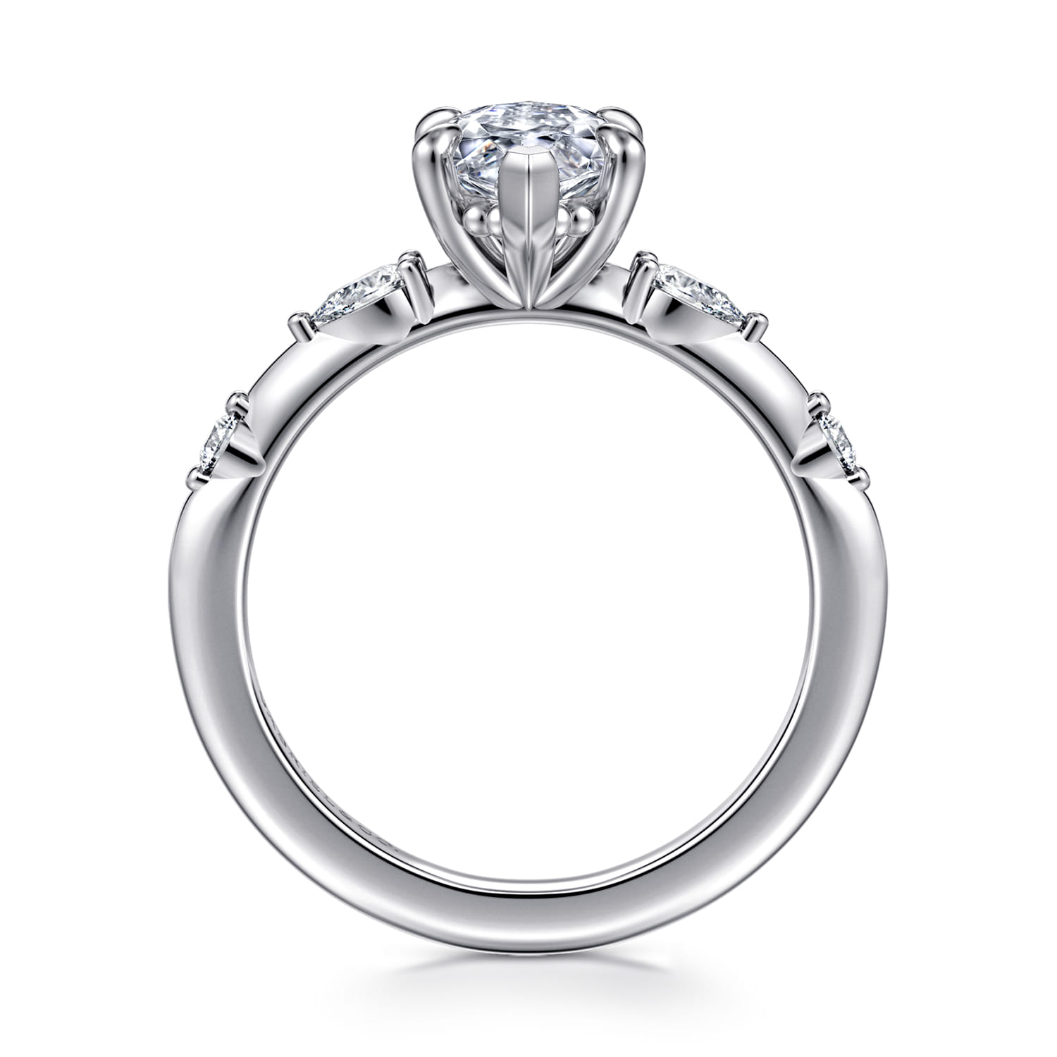 Carinna - Platinum Marquise Shape Diamond Engagement Ring - 0.23 ct - Shot 2