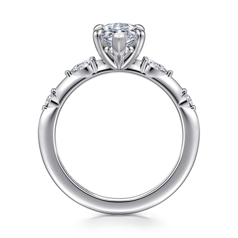 Carinna - Platinum Marquise Shape Diamond Engagement Ring - 0.23 ct - Shot 2