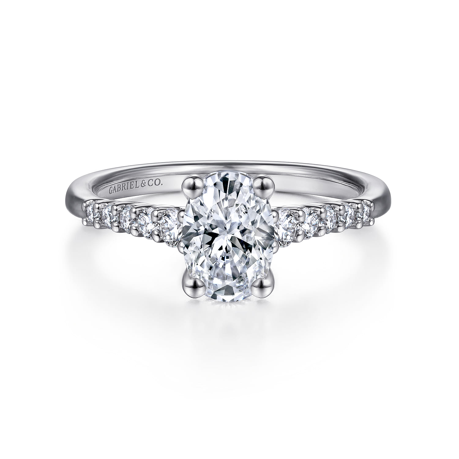 Reed - Platinum Oval Diamond Engagement Ring - 0.25 ct - Shot 1