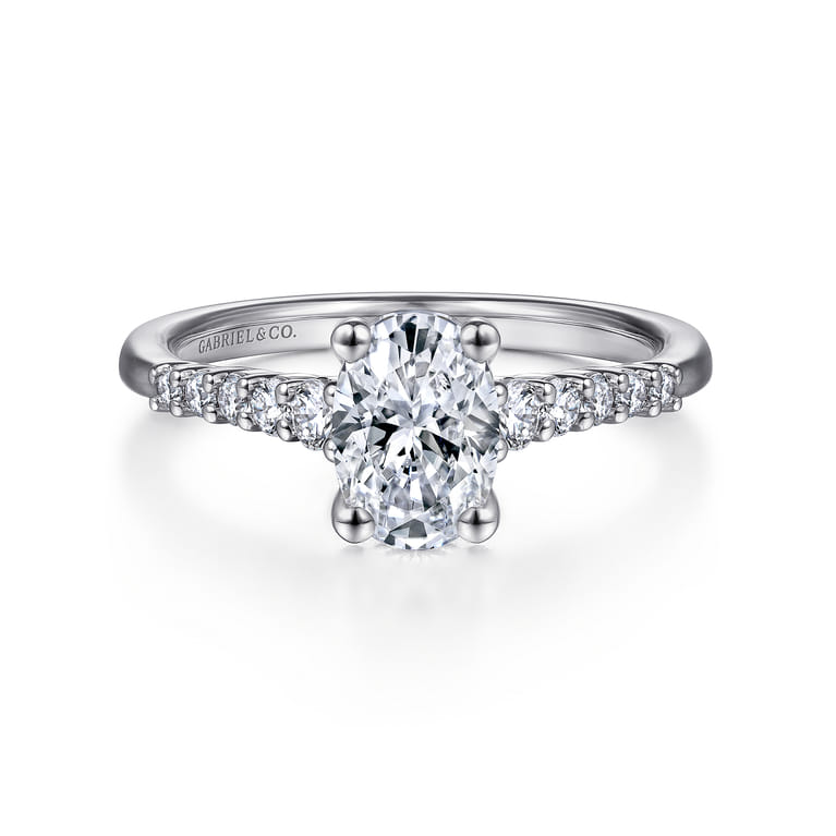 Reed - Platinum Oval Diamond Engagement Ring - 0.25 ct - Shot 1