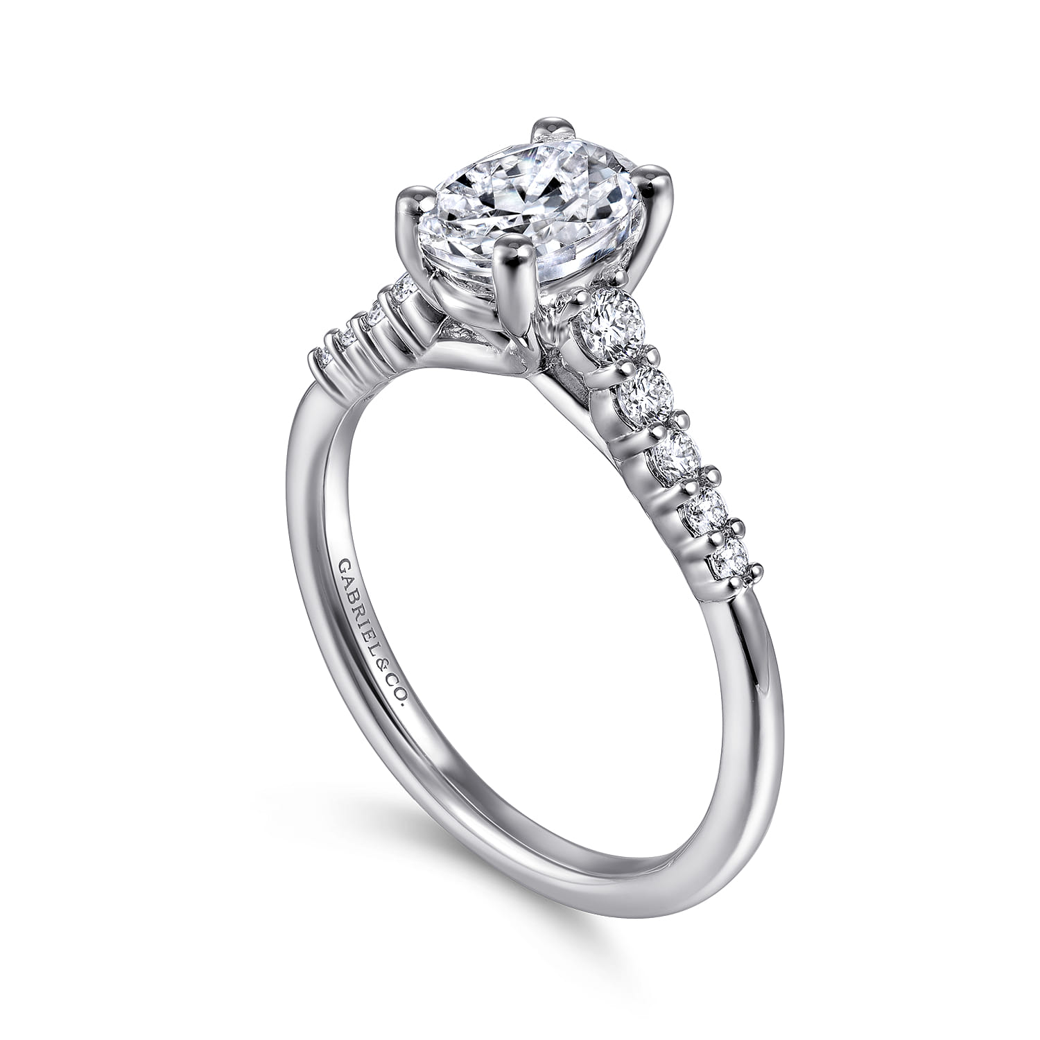 Reed - Platinum Oval Diamond Engagement Ring - 0.25 ct - Shot 3