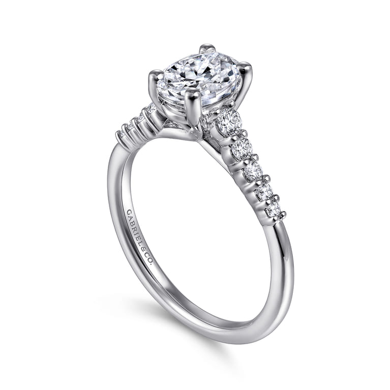 Reed - Platinum Oval Diamond Engagement Ring - 0.25 ct - Shot 3
