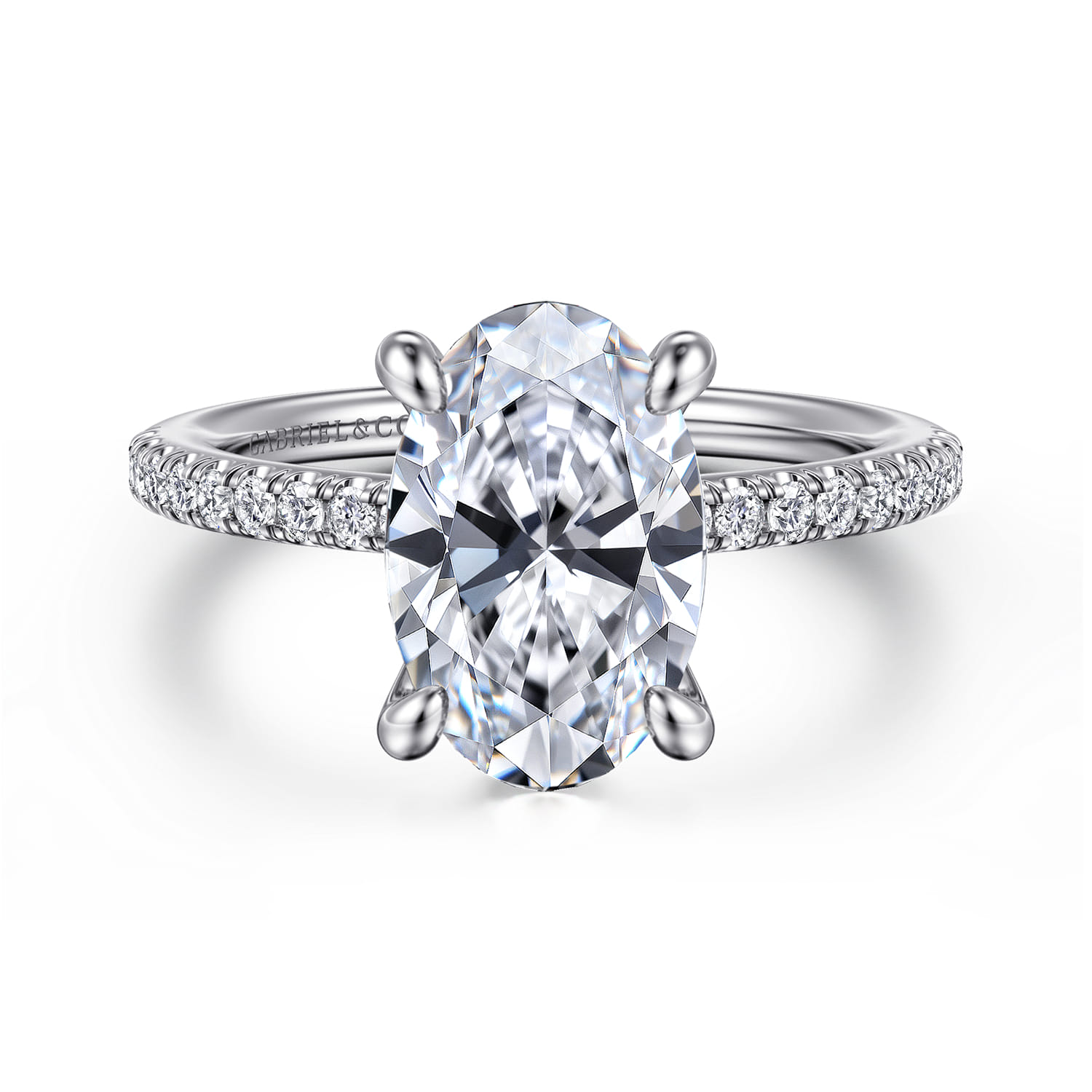 Broderick - Platinum Oval Diamond Engagement Ring - 0.33 ct - Shot 1