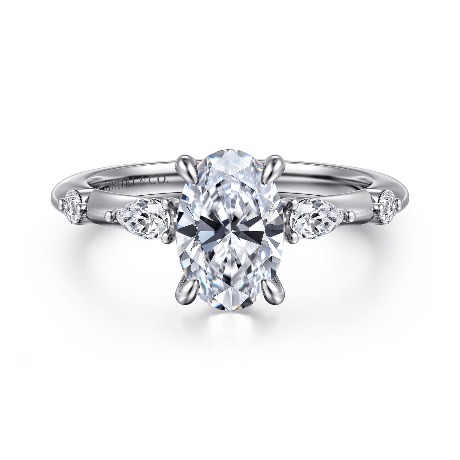 Carinna - Platinum Oval Diamond Engagement Ring - 0.23 ct - Shot 1