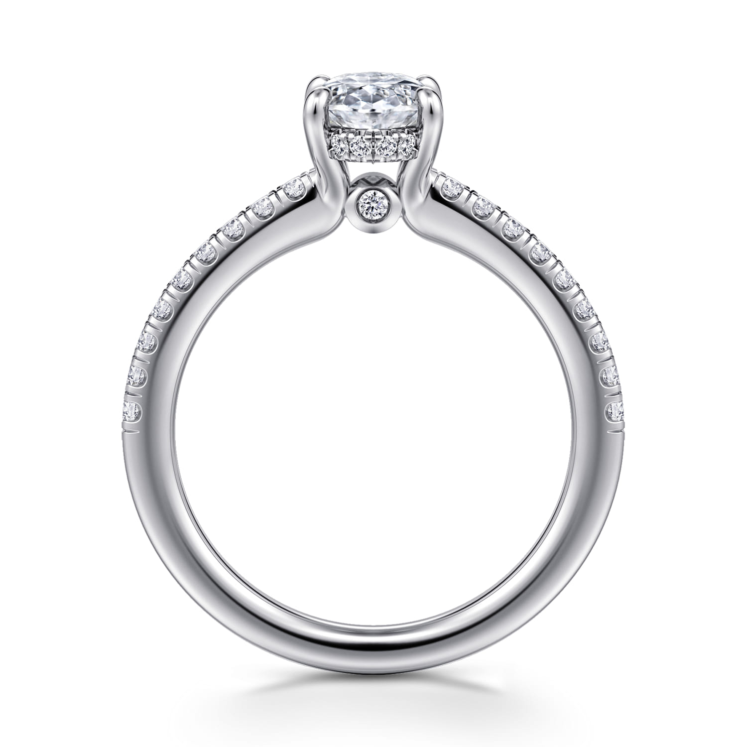Broderick - Platinum Oval Diamond Engagement Ring - 0.25 ct - Shot 2