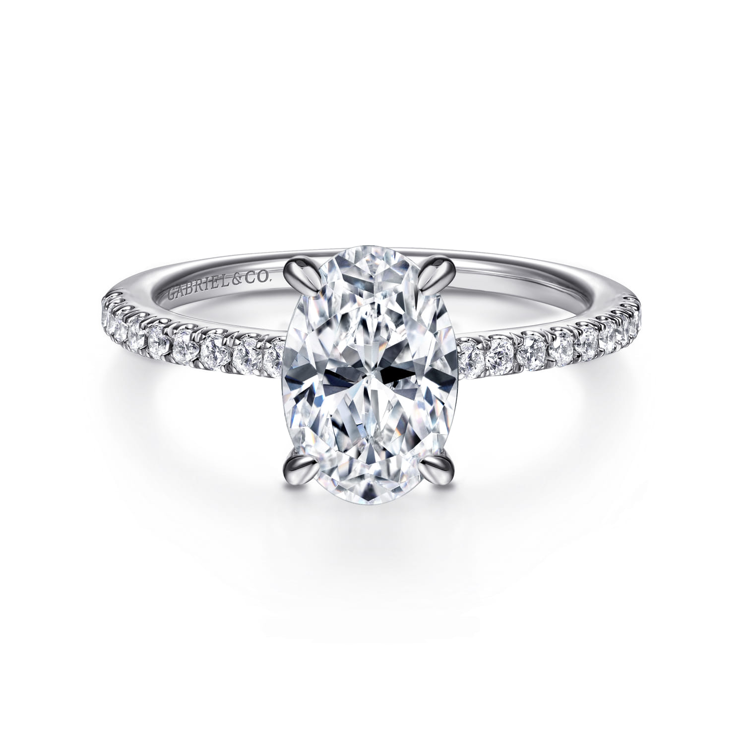 Broderick - Platinum Oval Diamond Engagement Ring - 0.31 ct - Shot 1