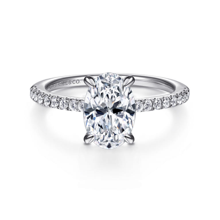 Broderick - Platinum Oval Diamond Engagement Ring - 0.31 ct - Shot 1