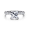 Twain - Platinum Princess Cut Diamond Engagement Ring - 0.2 ct