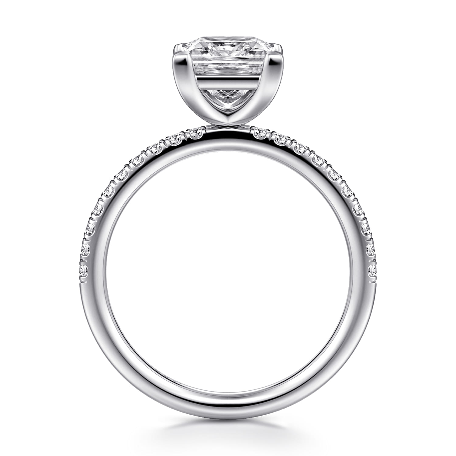 Twain - Platinum Princess Cut Diamond Engagement Ring - 0.2 ct - Shot 2