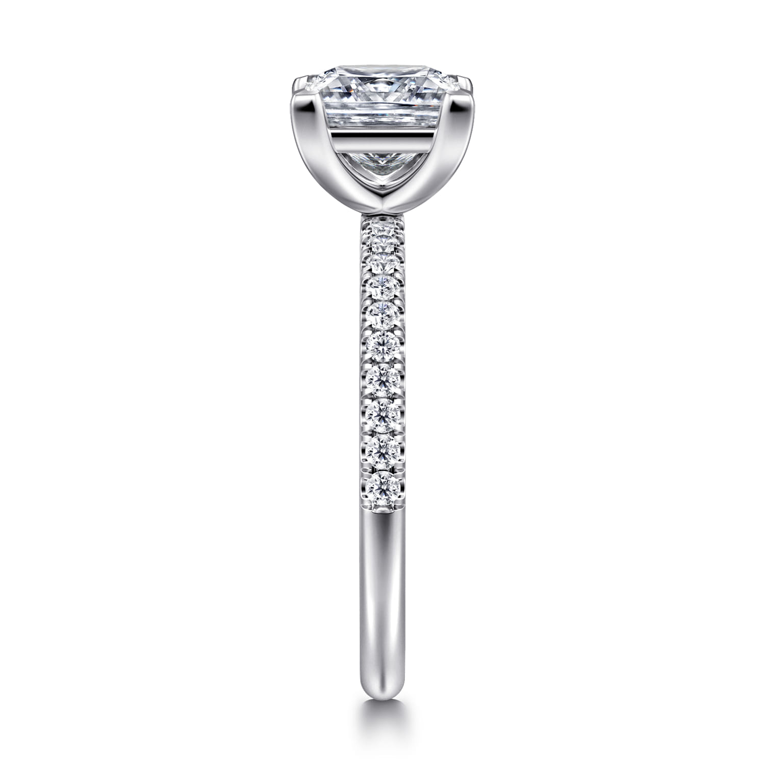 Twain - Platinum Princess Cut Diamond Engagement Ring - 0.2 ct - Shot 4