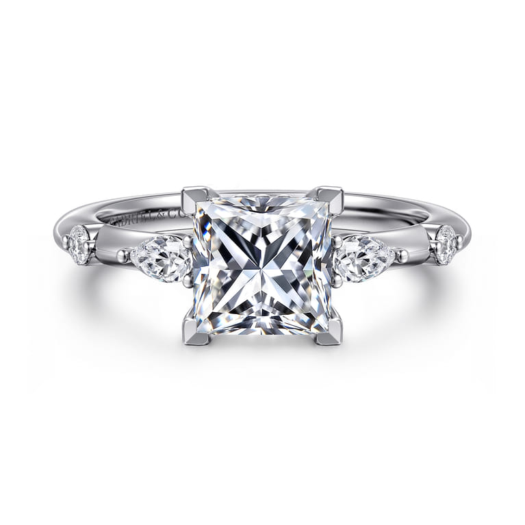 Carinna - Platinum Princess Cut Diamond Engagement Ring - 0.23 ct - Shot 1