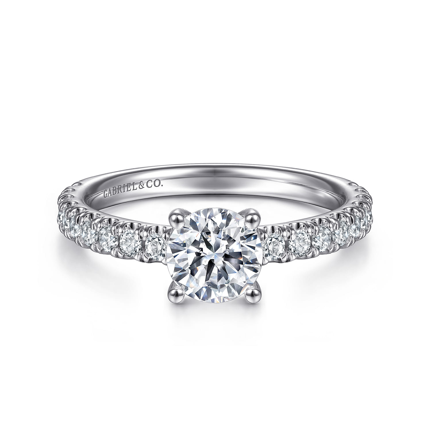 Amira - Platinum Round Diamond Engagement Ring - 0.5 ct - Shot 1