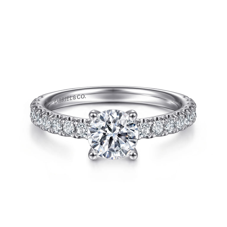 Amira - Platinum Round Diamond Engagement Ring - 0.5 ct - Shot 1